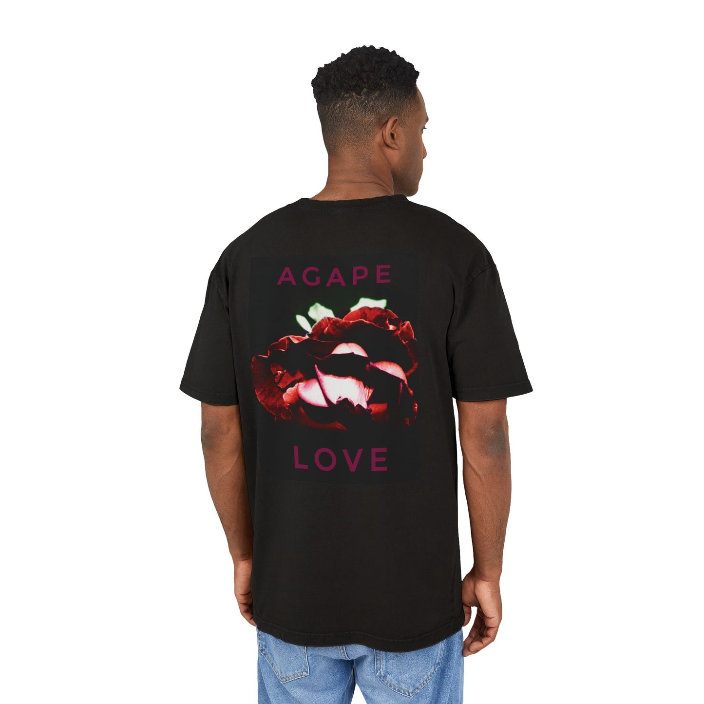 Agape Love Men's Acid Washed Heavy Oversize Tee