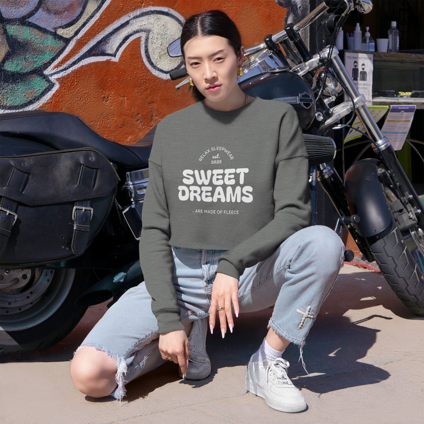 Sweet Dreams Women's Cropped Sweatshirt