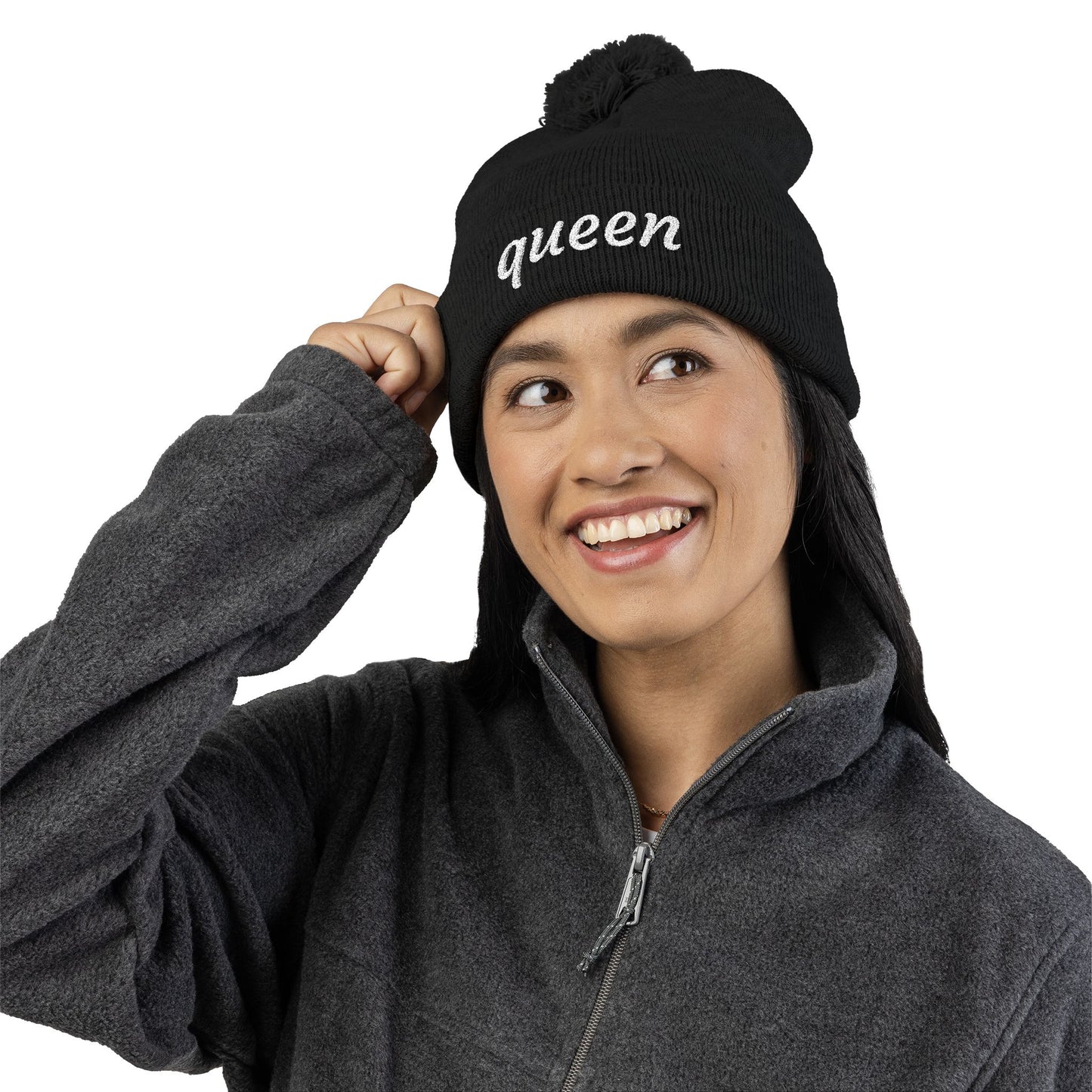 Queen Pom-Pom Knit Cap