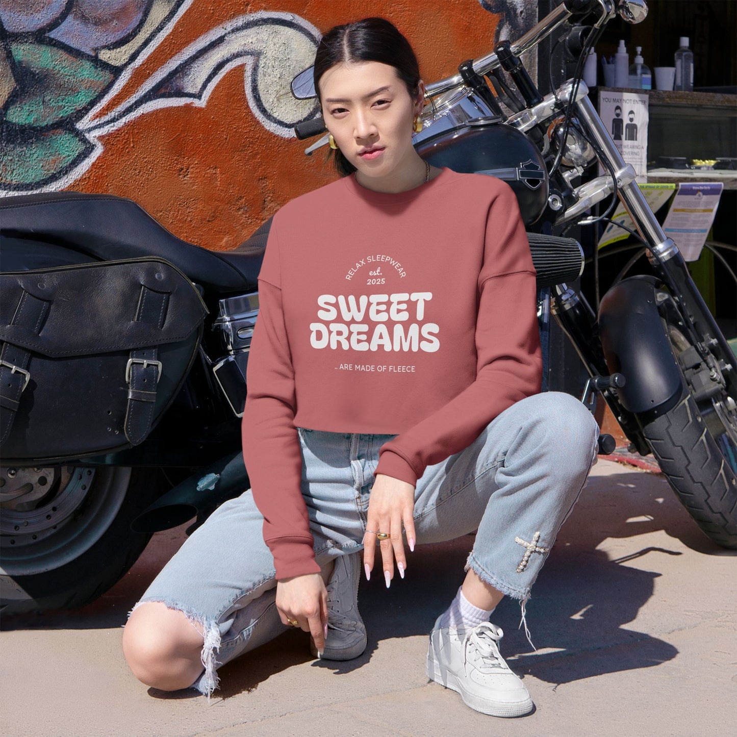 Sweet Dreams Women's Cropped Sweatshirt