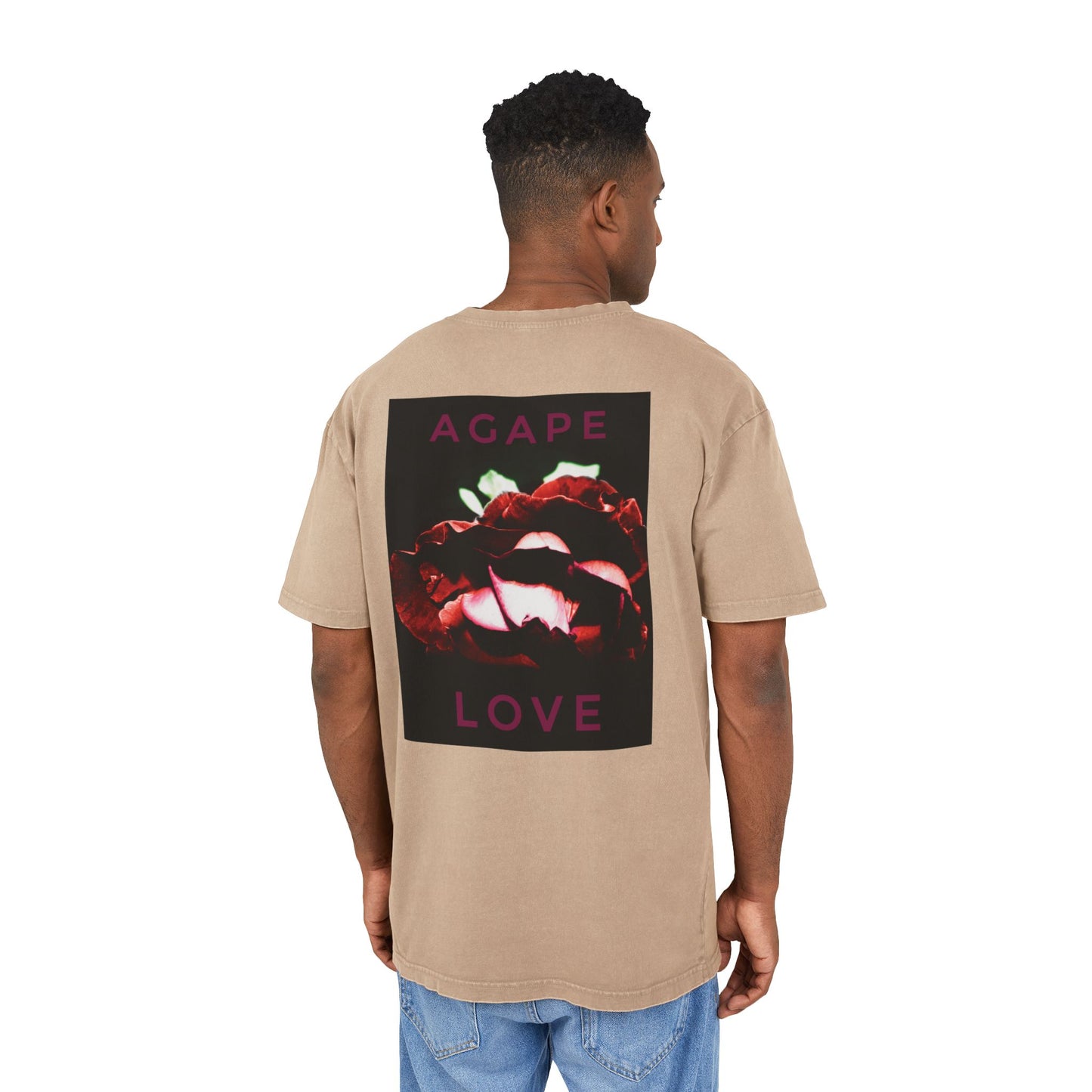 Agape Love Men's Acid Washed Heavy Oversize Tee