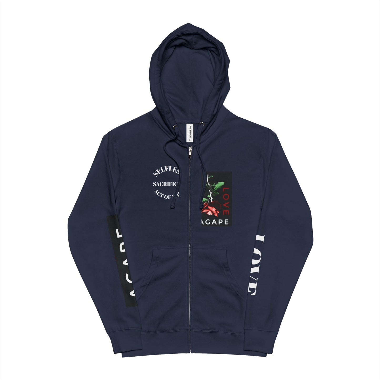 Agape Love Fleece Zip Up Hoodie