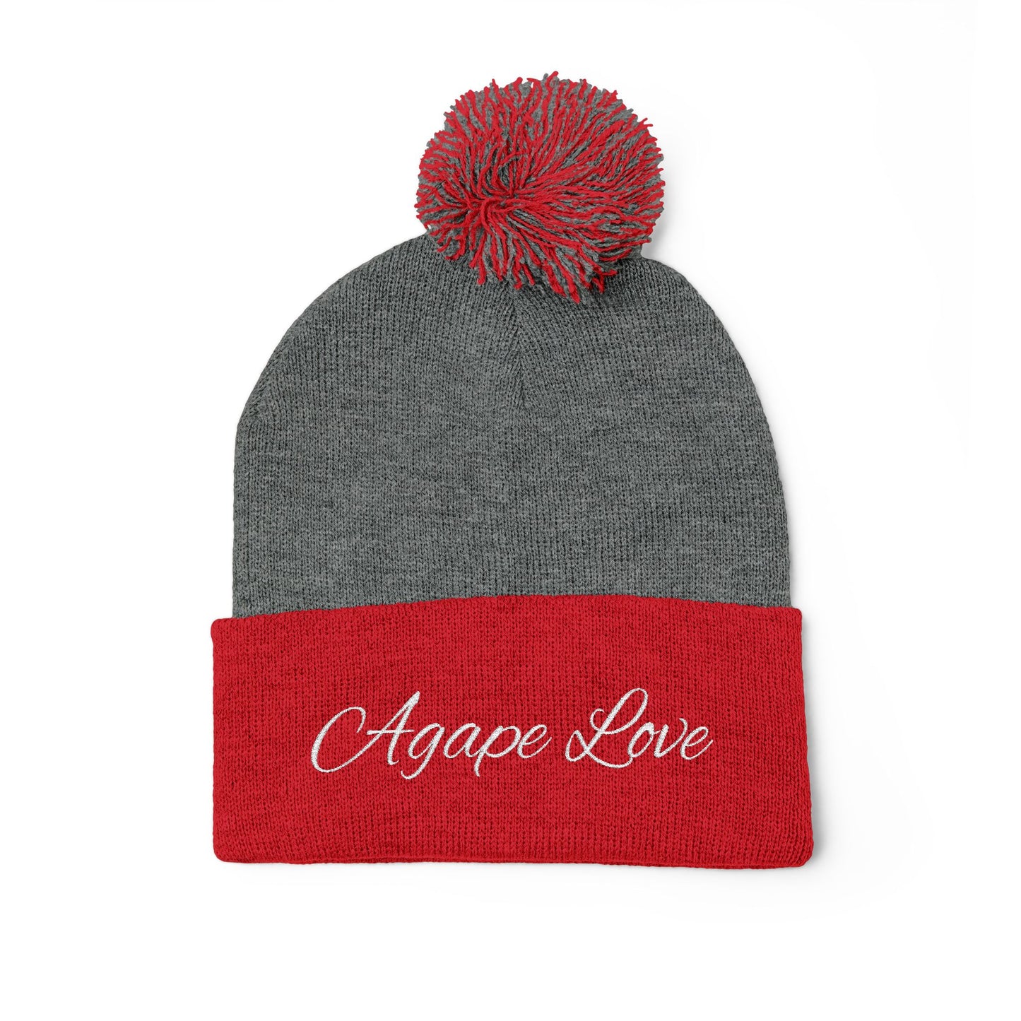 Agape Love Pom-Pom Knit Cap