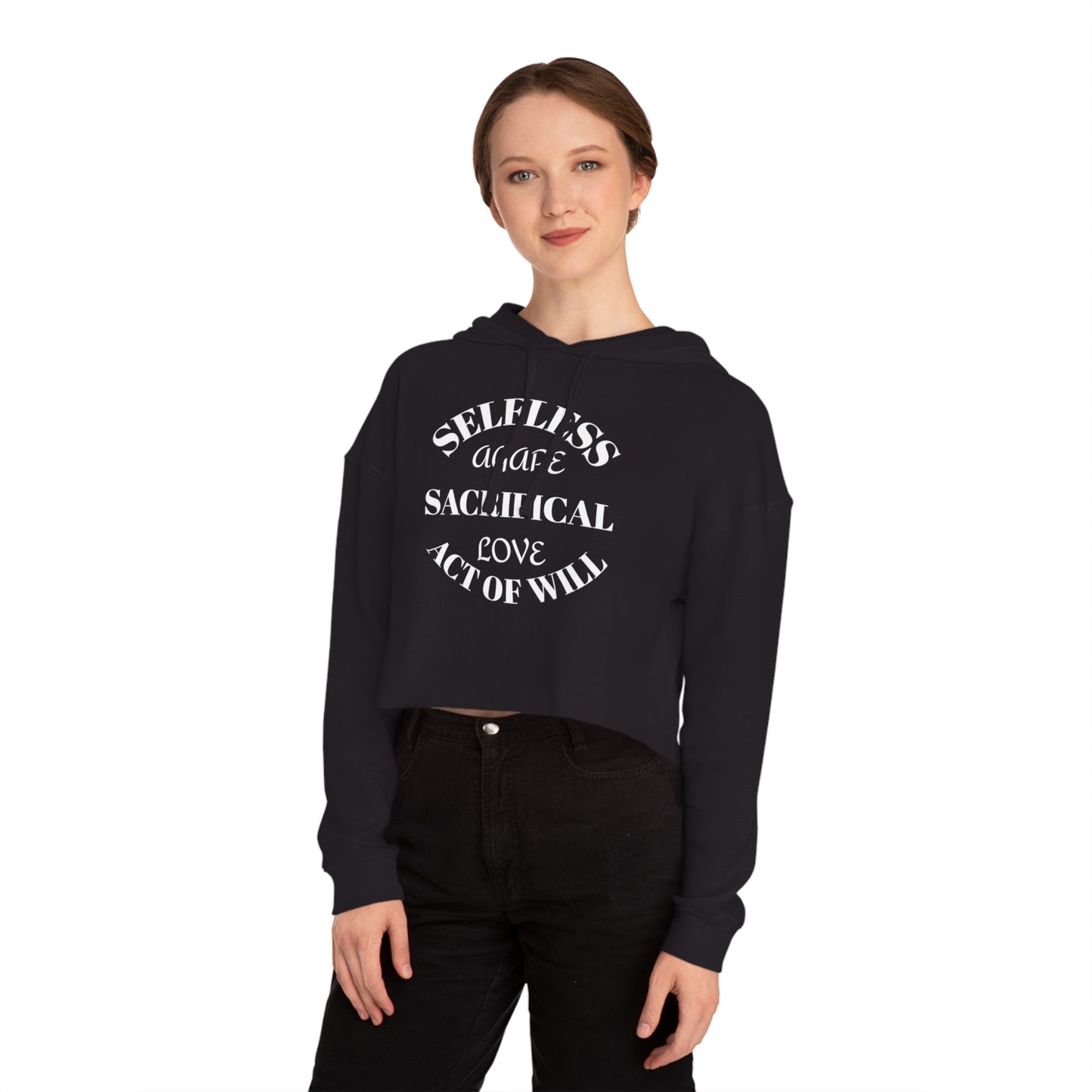 Agape love Women’s Cropped Hooded Sweatshirt