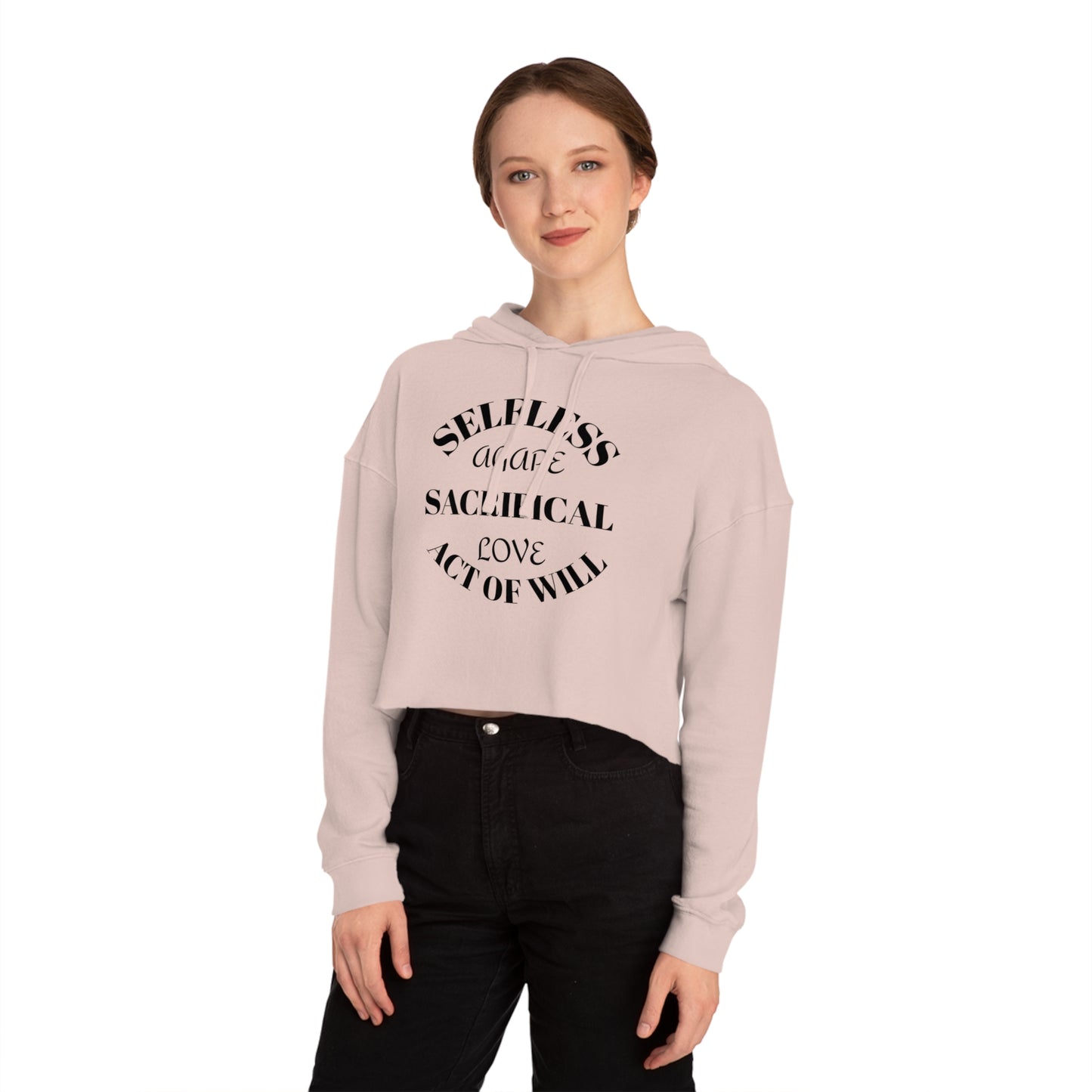 Agape love Women’s Cropped Hooded Sweatshirt