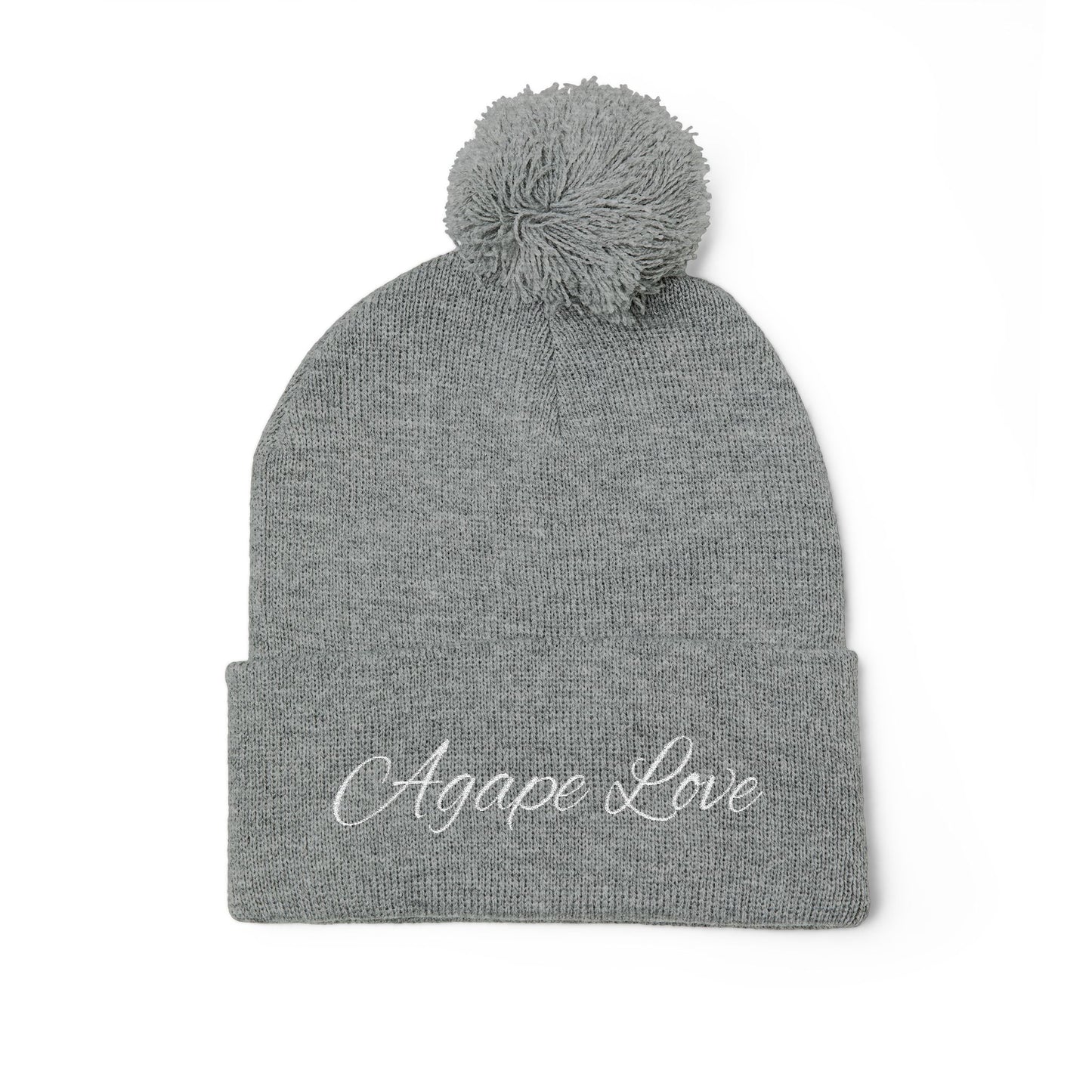 Agape Love Pom-Pom Knit Cap