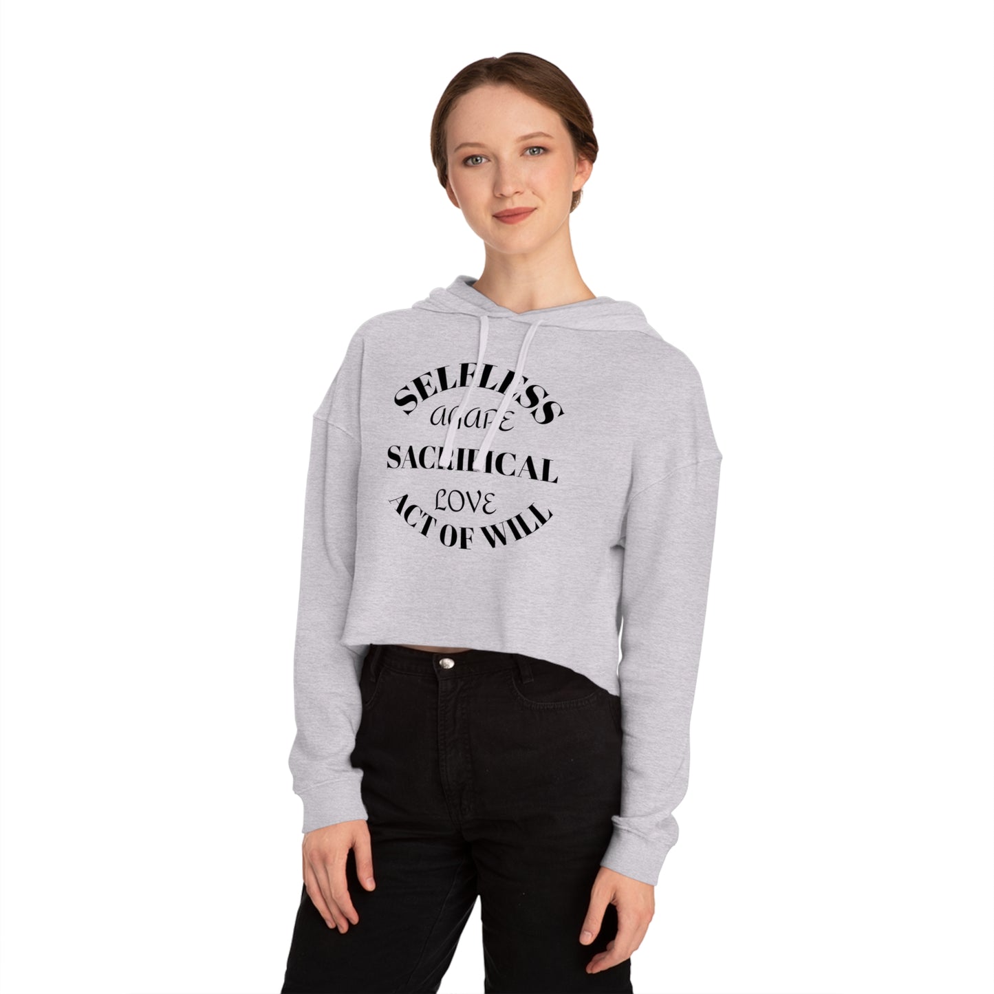 Agape love Women’s Cropped Hooded Sweatshirt