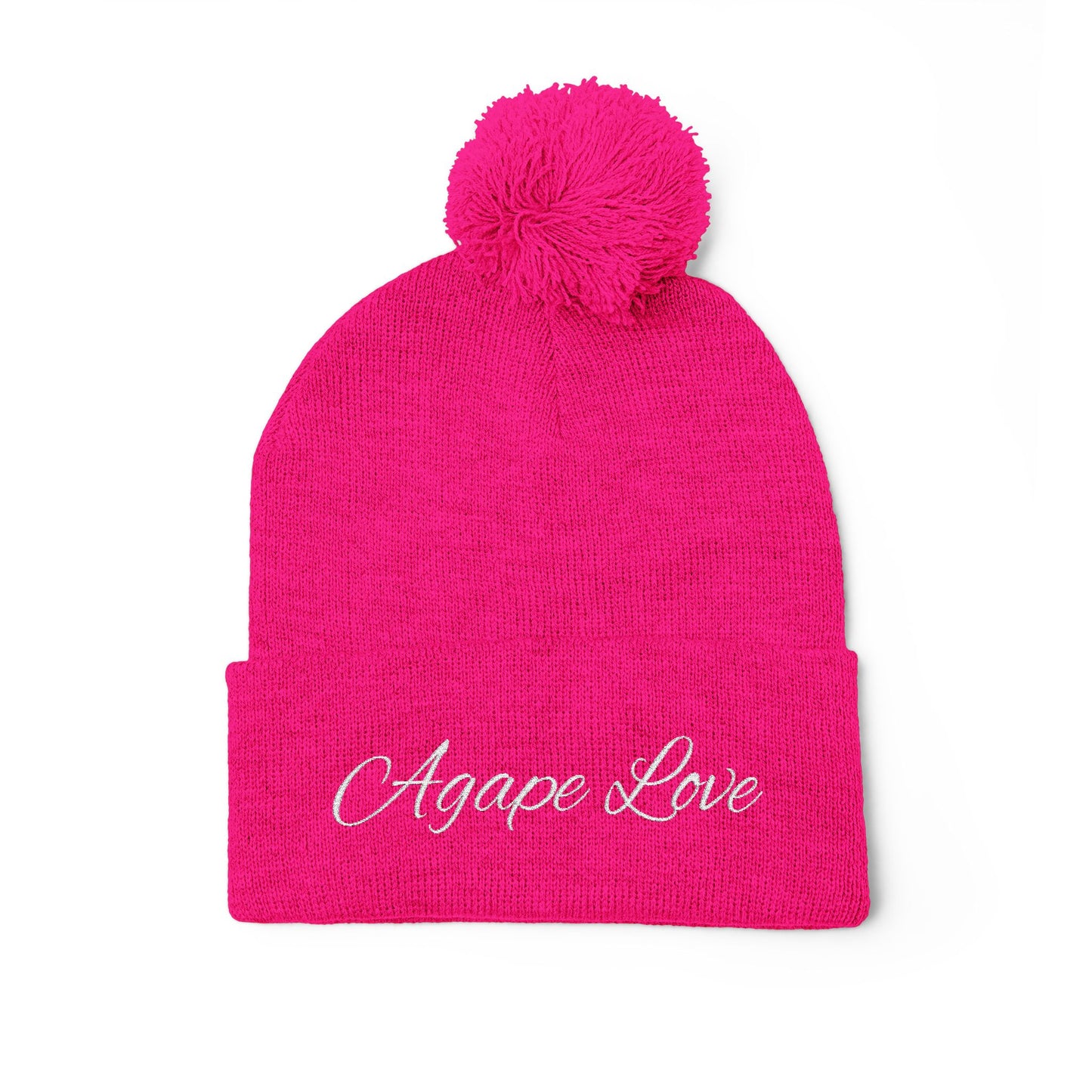 Agape Love Pom-Pom Knit Cap