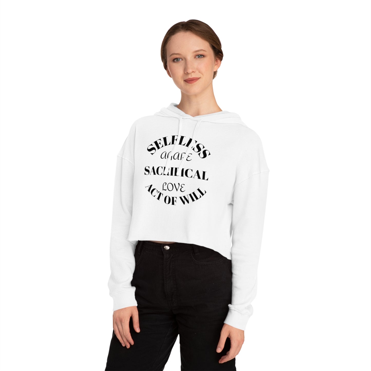 Agape love Women’s Cropped Hooded Sweatshirt