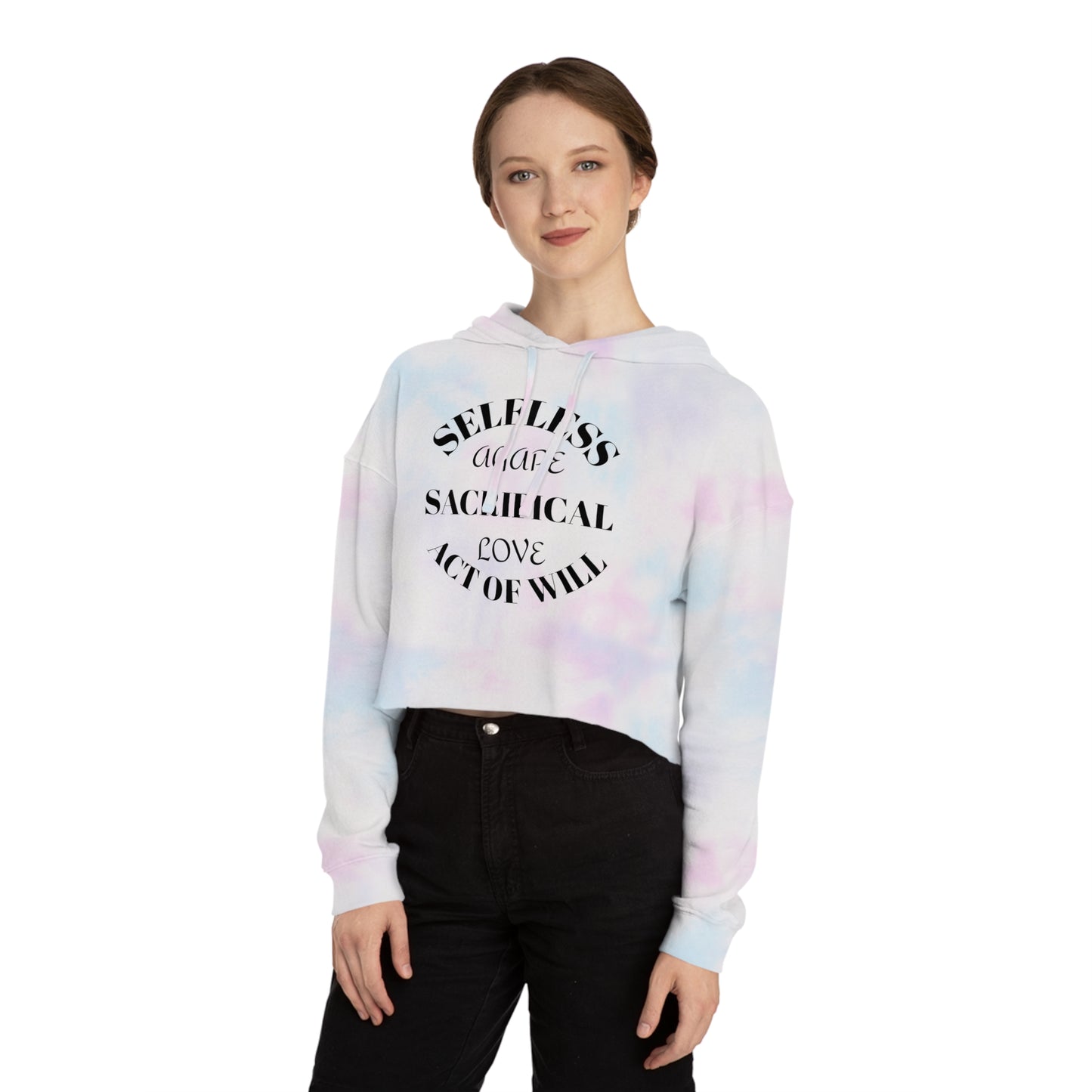 Agape love Women’s Cropped Hooded Sweatshirt