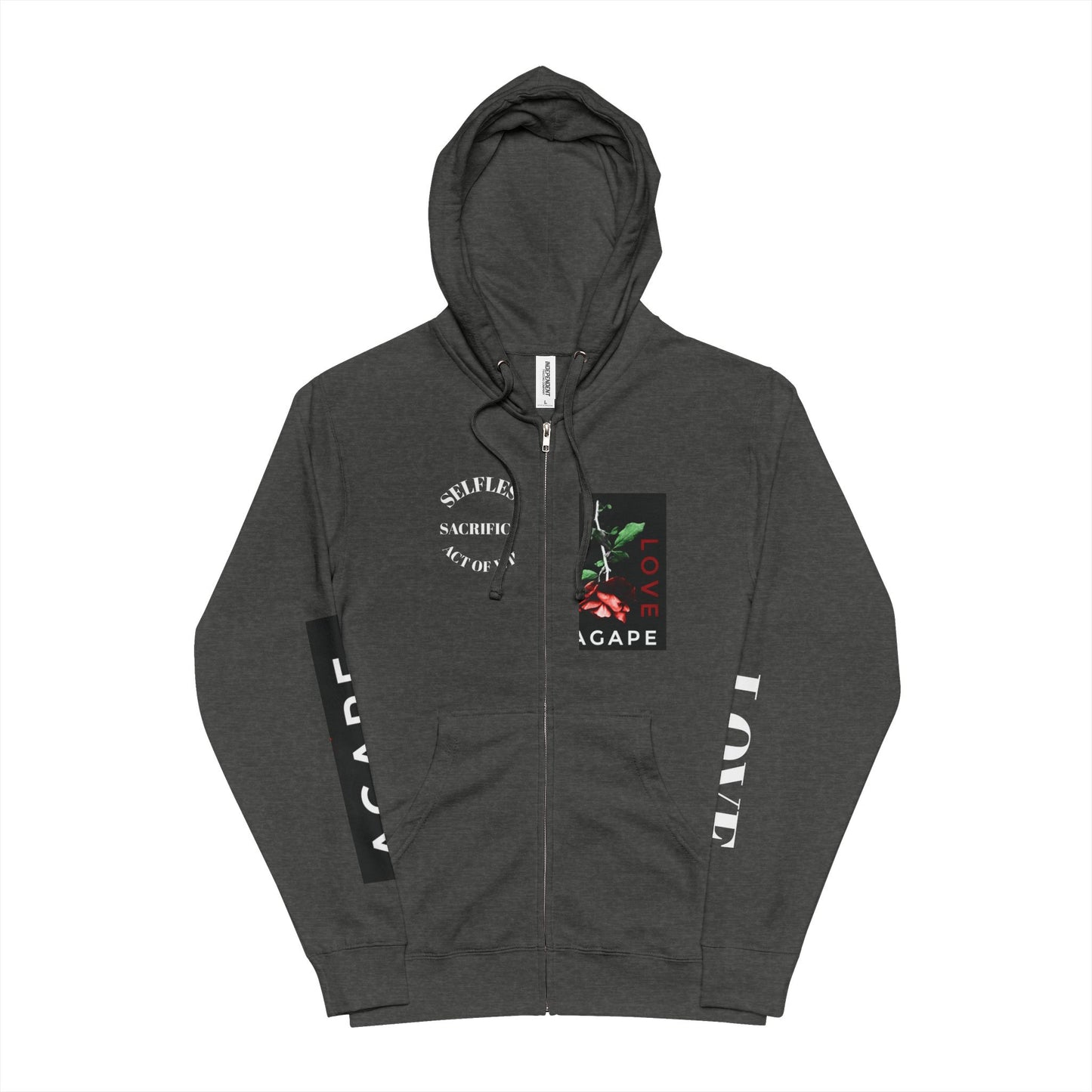 Agape Love Fleece Zip Up Hoodie