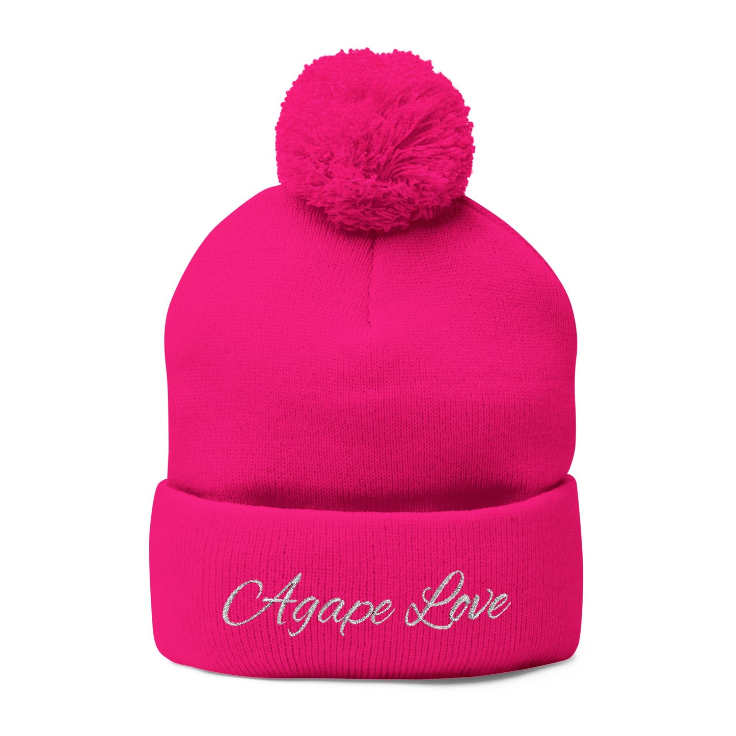 Agape Love Pom-Pom Knit Cap