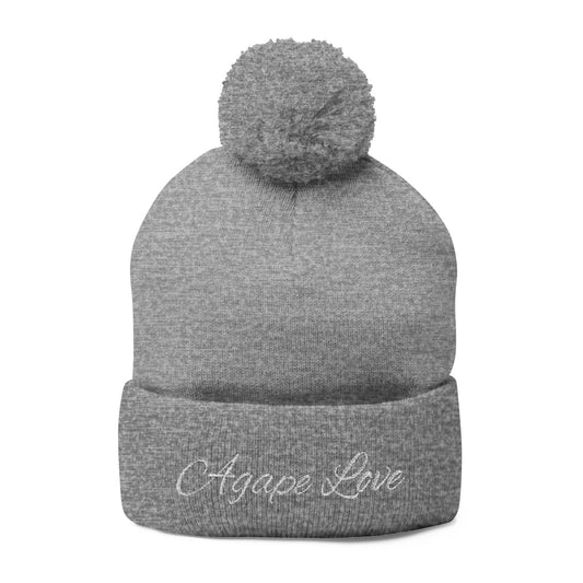 Agape Love Pom-Pom Knit Cap