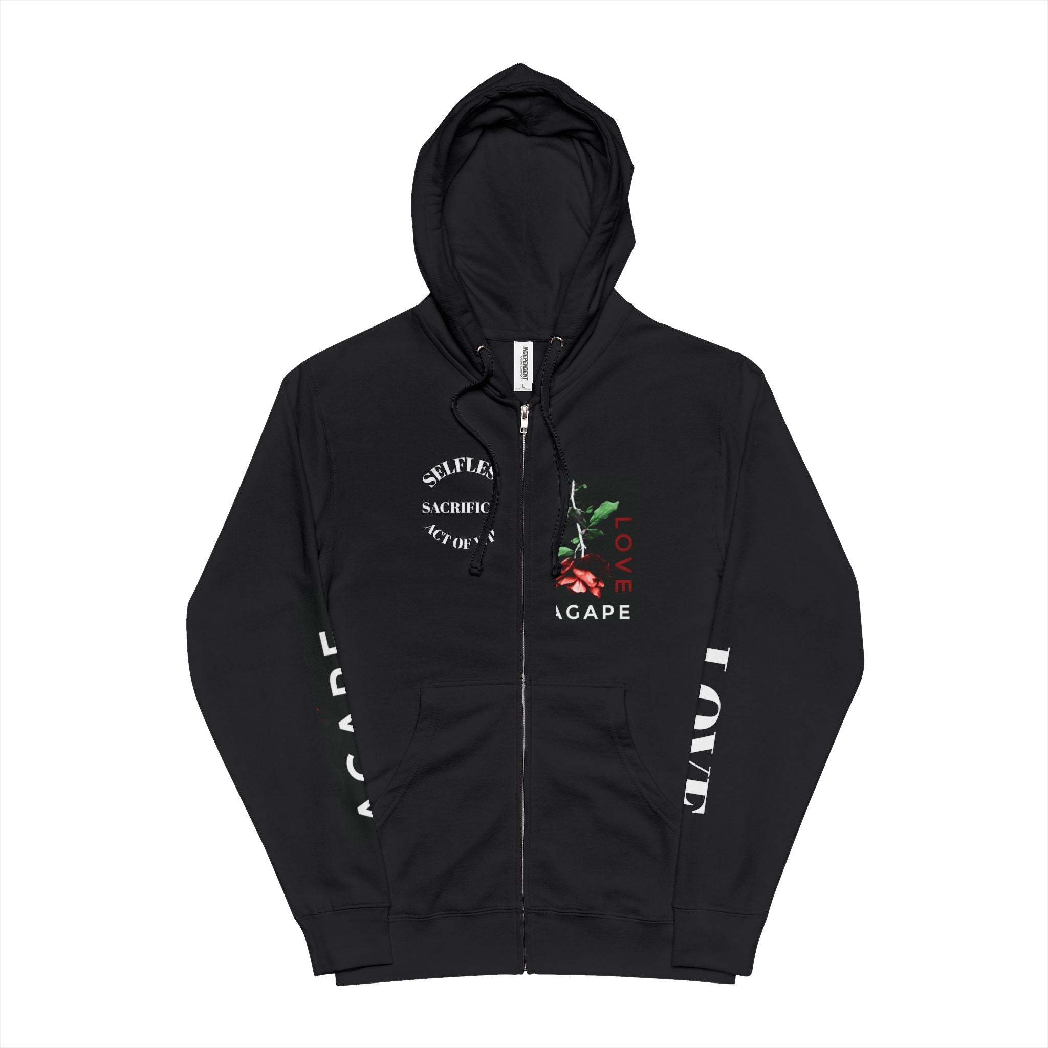 【Agape】 Agape Love Fleece Zip Up Hoodie – Relax