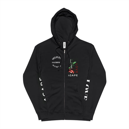 Agape Love Fleece Zip Up Hoodie