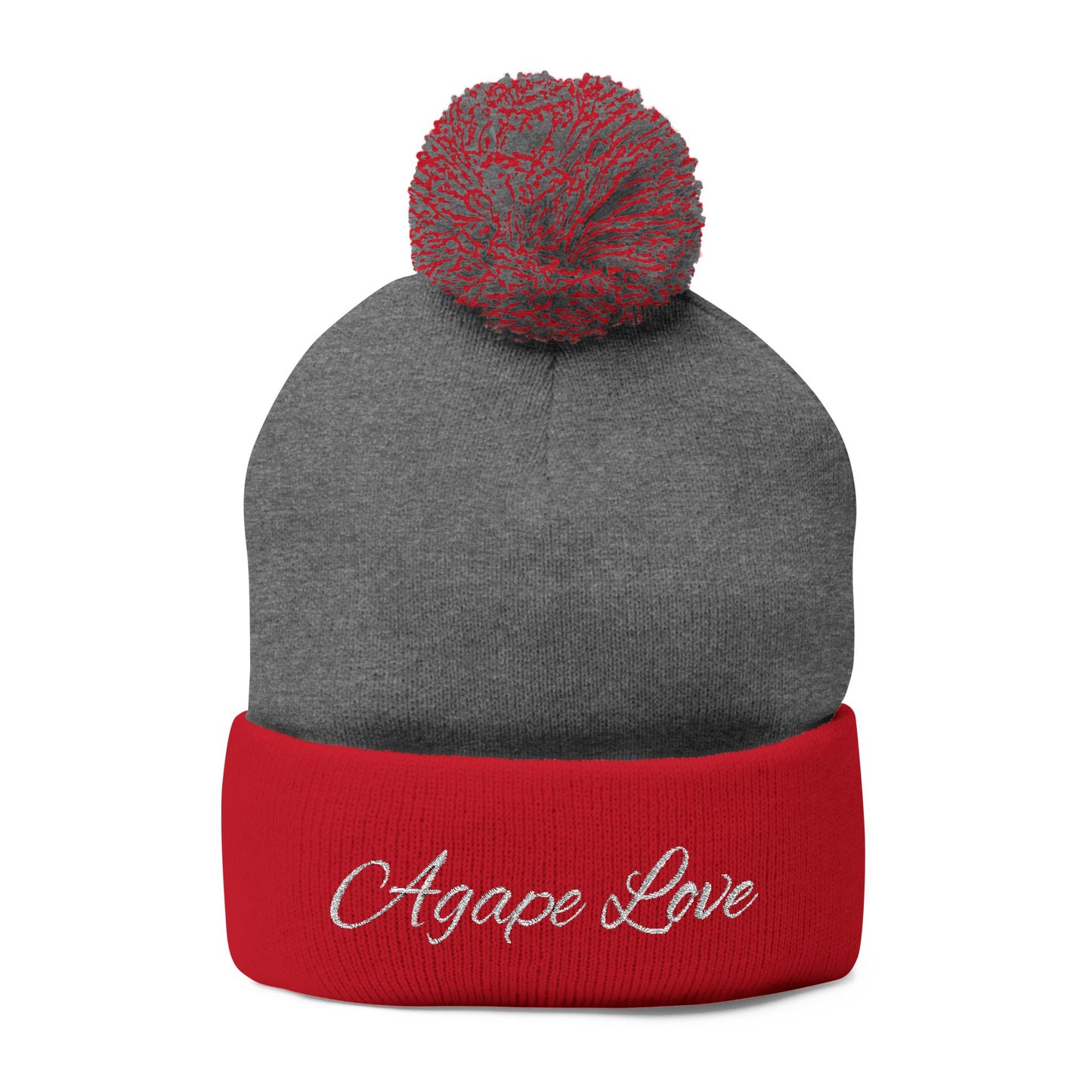 Agape Love Pom-Pom Knit Cap